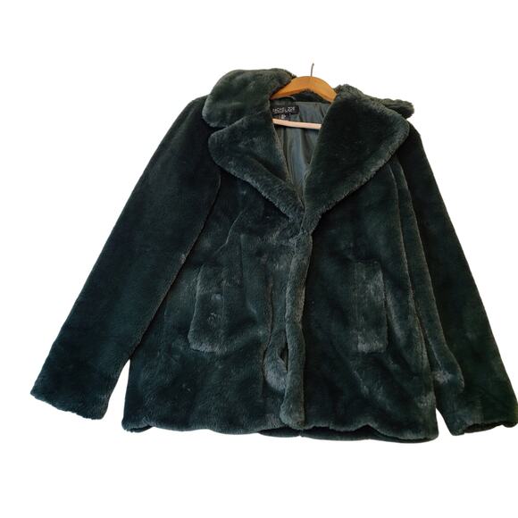 Rachel Zoe Women's Green Teddy Bear Coat Size Small Fluffy Jacket - Picture 1 of 11